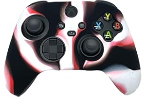 ExtremeGripPro Silicon Camo Case Cover Skin Grips for Microsoft Xbox Series X S Controller - Black/White/Red Camo