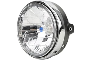 AQXREIGHT 7 inch Motorcycle Headlight, Retro Headlamp Front Headlight Replacement for CB400/Hornet 250/VTEC(White glass)