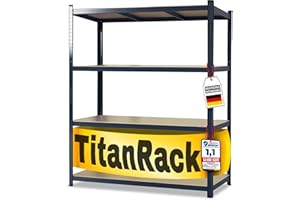 ‎OFFICEMARSHAL OfficeMarshal Schwerlastregal extra breit - XXL Breite 200 cm - Metallregal mit 1200 kg Gesamttraglast - Steckregal für Garage, Keller, Werkstatt - 2 Breiten & 3 Farben (grau, 177x200x60 cm)