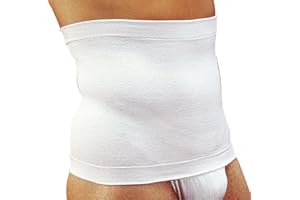 MANIFATTURA BERNINA Sana 5511027 (taille 4 blanc) - Ceinture lombaire élastique bande minceur en coton hauteur 27 cm