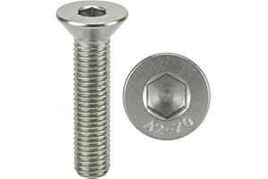 Vis INOX M6x40 mm tête fraisée BTR Ø 6x40 mm | Vis M6 x 40mm FHC à 6 pans creux (clé allen) | Acier Inoxydable A2-70 (V2A/304) | ISO 10642 / DIN 7991 : LOT DE 50 Pcs - ProRaje