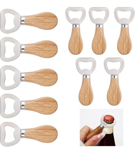 Apribottiglie Design Rovere Ovale Set Di 10 Apribottiglie In Legno E Acciaio - Cavatappi Classico Ed Elegante, Perfetto Per Casa, Bar O Come Regalo 10 Pezzi In Legno Di Rovere