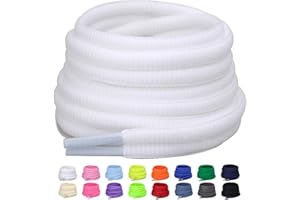 Puzeam Lacets Ovales de Sport [ 2 Paires ] lacets de Chaussures Demi Ronds les Course de Baskets de Running - Largeur 6 mm,16 couleurs au Choix