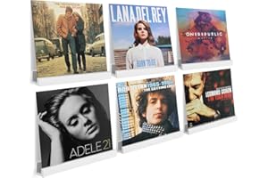 HEIMERA Bilderleiste Holz 30cm, 6 Stück Wandregal Schallplattenregal Wandhalterung Album-Schallplattenhalter Albenregale Holz Schwebende Regale für Wohnzimmer, Küche, Arbeitszimmer, Badezimmer- Weiß - Weiß