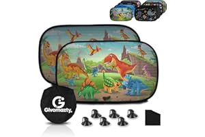 Glvomazty Pare Soleil Voiture Bébé Enfant 2 pièces, Pare-Soleil Auto-Adhésifs pour Enfants, Protege Soleil Voiture Bebe pour Enfants avec Protection UV, ASac de Rangement fourni, (H, 51×31cm)