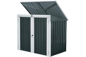 Zelsius Armoire de Jardin avec grilles d'aération | (L) 158 x (P) 101 x (H) 134 cm | Anthracite | Armoire à Outils