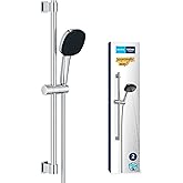 GROHE Vitalio Comfort 110 S&uuml;rg&uuml;l&uuml; Duş Seti, 110mm Kare 2 Akışlı El Duşu, 600mm S&uuml;rg&uuml;l&uuml; Ray, 1750mm Duş Hortumu, Duş Başlığı S