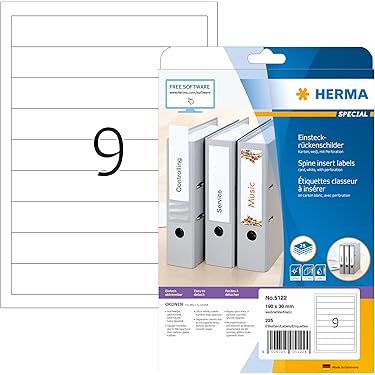 Etichette Autoadesive Per Raccoglitori - 50 Pezzi 6x19cm (Bianco) - Foto 12