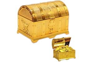 Dafencar Schatztruhe Kinder,Schatzkiste Klein,Schatzkiste Kindergeburtstag aus Kunststoff, Schatztruhe Kinder Klein, Schatztruhe für Aufbewahren,Dekorieren, Kindergeschenk