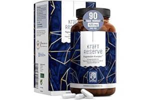 ‎NATURTREU Magnesium Komplex hochdosiert - Komplex mit: Magnesiumcitrat, Bisglycinat, Magnesium Malat und Magnesiumoxid - Vegan - 180 Kapseln