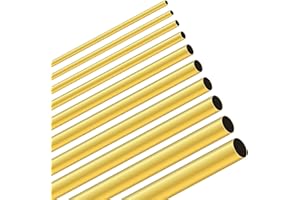 LAVMHAB Kit tubi in ottone da 2mm, 2,5mm 3mm 4mm 5mm 6mm 7mm 8mm 9mm 10mm OD x 0,2mm, spessore parete 300mm, tubi in ottone rotondi senza cuciture per artigianato fai da te (confezione da 10)