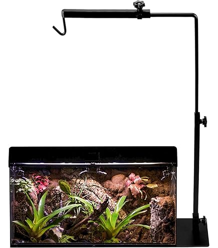 Reptilien Lampenständer 40-64cm Höhenverstellbar Mit Schwenkarm - Metallständer Für Terrarium Wärmelampe