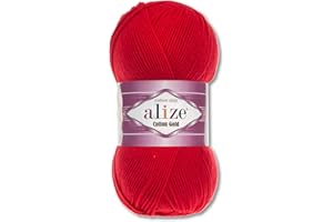 Frida's Wollhaus Alize Coton Gold Laine d'été 100 g Coton Amigurumi 65 couleurs (56 - Rouge)