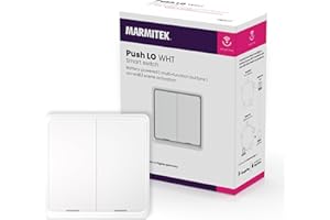 Zigbee Smart Double Wall Switch – Marmitek Push LO WHT – przycisk Zigbee 3.0 – Smart WLAN przełącznik z podwójną ścianką – użyj tych przełączników, aby włączyć lampy i urządzenia Tuya – biały