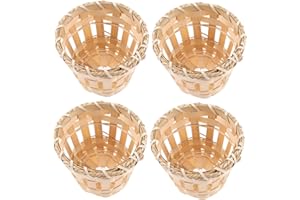 DOITOOL 4 Pièces Petit Abat-jour Décoration À La Main De Chevet Accessoires Usine Intérieur Lampe Suspendue En Rotin Tambour Cylindre Abat Jour Tissu Abat-Jour Couverture Lampe