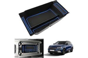 GAFAT Compatible avec Renault Austral/Espace VI/Rafale 2023 2024 2025 Console Centrale Boîte de Rangement, Austral E-Tech Hybrid 2024 Accoudoir Organisateur Boîte à gants, Accessoires Austral (Bleu)