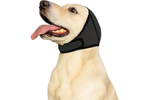 AkoSlale Dog Calming Ear Wrap with Noise Reduction – Anxiety Soothing Headgear for Grooming, Thunder, Fireworks & Bathing – Noise-Muffling Ear Cover for Medium Dogs (Gray)