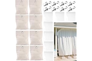 YEXEXINM 8 Pack Outdoor Gazebo Weights 15oz Curtain Sandbag Weighted Bags Drapery Weights Bottom Patio Curtain Weights Bags with Holder Clip for Pergola Cabana Gazebo Garden
