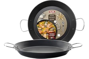 IBILI - Poêle à Paella Inducta, 40 cm, Acier, Antiadhésif, 9 portions