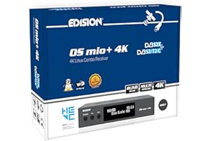 Edision Os Mio+ 4K S2X + S2/T2/C Grey, E2 Linux, 4K Récepteur Combo, H265 Hevc, Multi Stream, Blind Scan, Wifi On Board, Gris