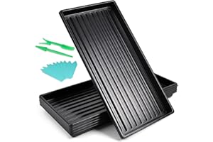 Olasfa 5 Piezas 51 x 25 cm Bandejas de Semilleros Plástico Bandeja Semillas Bandeja Cultivo Grande Sin Agujeros de Drenaje para Invernadero Jardín Hidropónico Germinación de Plantas Flores
