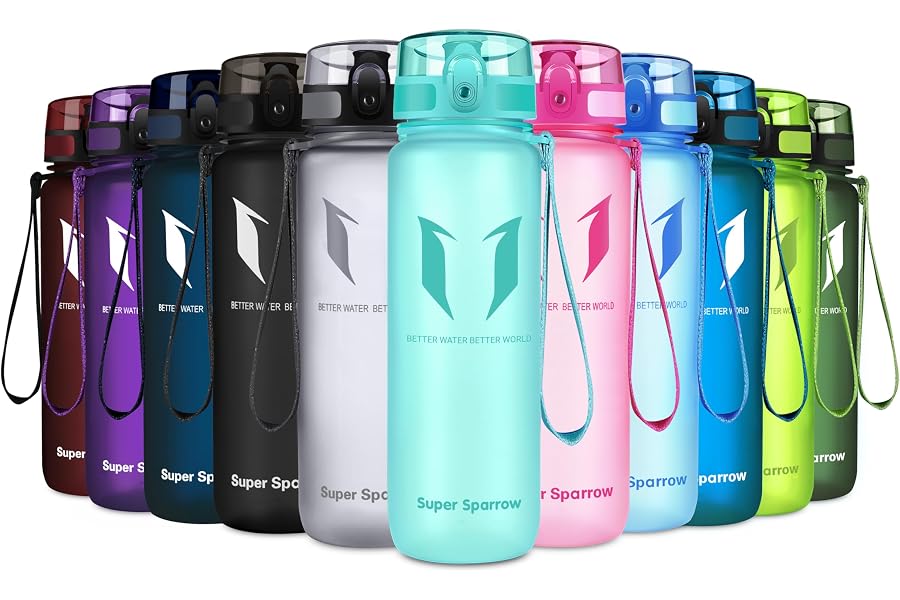 Sparrow Botella Agua Deportiva 500ml/750ml/1L Tritan Cantimplora - Sin BPA | Antifugas, Pl