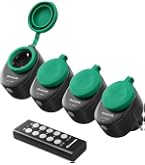 ELRO RC2300 Set Prese Intelligenti Wireless Da Esterno - 3 Prese + Telecomando, Portata 70m, 2300W