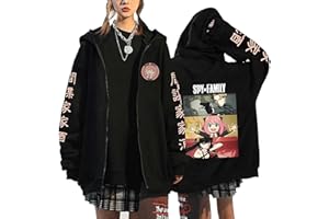 FLOWEREYES Anime Spy X Family Hoodie Anya Forger Sweatshirts Yor Loid Pullover Forger Spy Cosplay Cardigan avec Zip