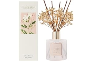 COCORRÍNA Dyfuzor zapachowy do pomieszczeń, z 8 pałeczkami zapachowymi 200 ml, kwiat oliwki, naturalny, długotrwały, do dekoracji regału łazienkowego