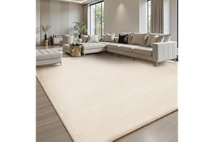 Treeboy Carpet Rugs Living Room Large 240x300, Area Rugs for Bedroom Washable Rug Anti Slip Short Pile Soft Rug Fluffy Carpets Extra Large Rugs For Living Room Kid's Room Milkwhite
