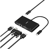 Belkin USB-C Multimedia Adapt&ouml;r&uuml; (VGA, 4K HDMI, USB 3.0, Ethernet Bağlantı Noktalı USB-C Hub) MacBook Pro, iPad Pro, Surface 