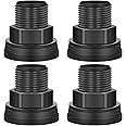 MAKINGTEC PVC Bulkhead Fitting Dual Thread Bulkhead Tank Connector, 4 Pieces Fish Tank Rain Bucket Bulkhead Fittings, 3/4" Male 1/2" Female (Black)