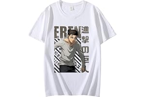 JFLY 2021 Harajuku Man Eren Attaque sur Titan T-Shirts T-Shirts Chemise Noir À Manches Courtes Esthétique Anime T-Shirt Style Japonais Japonais