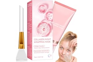 HUALIJIA Collagen Night Wrapping Mask, Collagene Maschera viso Overnight (75 ml), Maschera al Collagene – Idratazione Profonda, Riduce le Rughe e Migliora l'elasticità Della Pelle, Leggero e Non Irritante