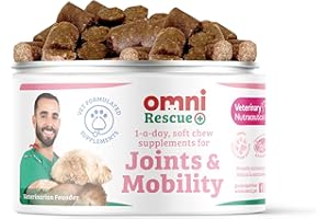 Omni Joint Supplements for Dogs - Dragons’ Den Winners, One-a-Day Dog Chew for Joints and Mobility - Hyaluronic Acid, Glucosamine and Chondroitin, Omega 3, Vitamin C, 30 Servings, Large 30+ Kg