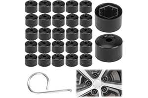 punwey 25PCS Capuchon d'écrou de Roue, Capuchons d'écrou de Boulon de Roue avec Outil Démontage, Cache-écrous de Pneu Hexagonaux Compatibles avec Golf Passat Beetle Audi et Plus