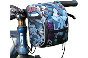 ZKIXUIWI Kids Bike Basket, Camouflage Front Bike Decoration Accessory for Adults & Childs, Cool Bicycle Handlebar Bag Organizer Fits Balance Bike, Tricycle, Scooter for Girls & Boys