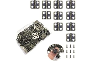 Daimay 50 Stück Mini Folding Scharniere Klapp Hinten Vintage Bronze Scharnier Klein Scharnierband Schrank Reparaturset Faltstoß Anschlüsse Kabinett Schublade Schmuck - Bronze 13 x 12mm