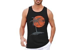 Runcati Printed Tank Top Herren Ärmelloses Sport Muskelshirt Fitness Gym Training Unterhemd Baumwolle Atmungsaktive Bodybuilding Shirt