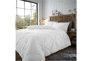 GC GAVENO CAVAILIA Funda de edredón de Forro Polar de Peluche, Fundas de Cama Plisadas, Suaves y acogedoras, para Cama Doble, Color Blanco