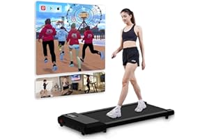 ‎DEERRUN DeerRun Raceable Walking Pad, Laufband für Zuhause MAX 136kg, APP Steuerung Laufband Schreibtisch mit KI-Begleitung, Multiplayer-Rennfunktion Laufbänder