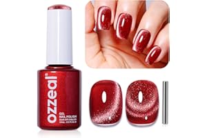 Ozzeal Smalto Semipermanente Unghie Magnetico, 15ml Rosso Sangue Crystal Cat Eye Gel Nail Polish Con Magnete Occhi Di Gatto Smalti Semipermanenti Per Unghie Diamond Glitter Smalto Gel