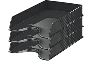 Esselte Fusion 623692 Lot de 10 Corbeilles à courrier Noir Opaque