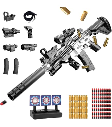 Funthy Jouet Sniper Gun M24 Boulon De Traction Manuel Eject The Shell Toy Gun 92cm Amovible Ballessouplesfusil De Sniperde Jeupour GarçOns Enfants Et Adultes Pistolet à Balles Souples en Mousse