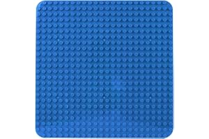 CABEESKII Grande plaque compatible avec Lego Duplo, plaque de base, 38 x 38 cm, jouet de construction pour filles et garçons (1 pièce, bleu)