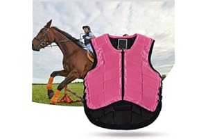 Dechoga Horseback Riding Vest, Equestrian Vest, Horseback Riding Body Protector, Equestrian Riding Training Vest Protective Body Protector Various Sizes, Suitable for Children Adults Pink
