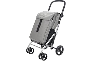 Carlett - Classic Family Lett470 | Carrello pieghevole | Carrello del supermercato per carichi pesanti | 4 ruote | per Grandi Acquisti | Grande capacità 64 litri | Grigio