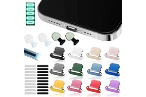UYDF 41Pcs Staubschutz Stecker, 12 Metall Anti Staub Stecker Aufladen Schutzkappe, 4 Klettverschluss Staubschutz Stöpsel Handy Staubschutz Kompatibel mit iPhone X, iPhone 11 12 13 Pro Max Mini, iPad