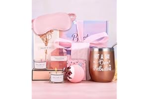 HEUCHAEY Kieliszek do wina,Zestaw upominkowy dla kobiet,prezent urodzinowy dla kobiet,przyjaciółki,8 sztuk zawiera stal nierdzewna 12 oz kieliszki,świecę zapachową zestaw pod prysznic pomysł na prezent