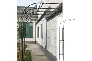 LNDER Rankhilfe Halbbogen Verzinkt RosenHalbbogen GartenTorbogen Metall Stabil Rosenbögen HBT：60x240x40cm 90x240x40cm(Schwarz,60x240cm/2.0x7.9ft)